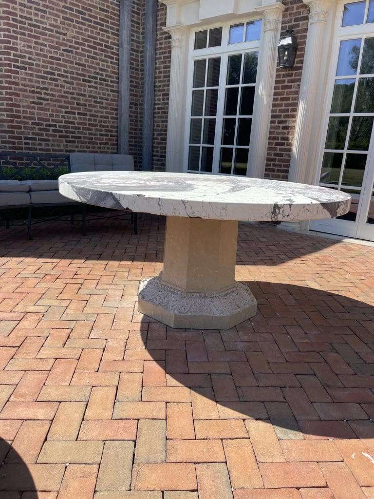 Travertine Table. Who moves heavy tables? How do I get stone table delivered?