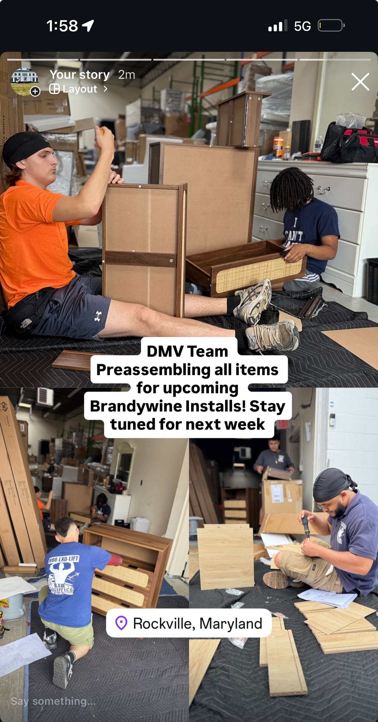Furniture Receiving and Assembly